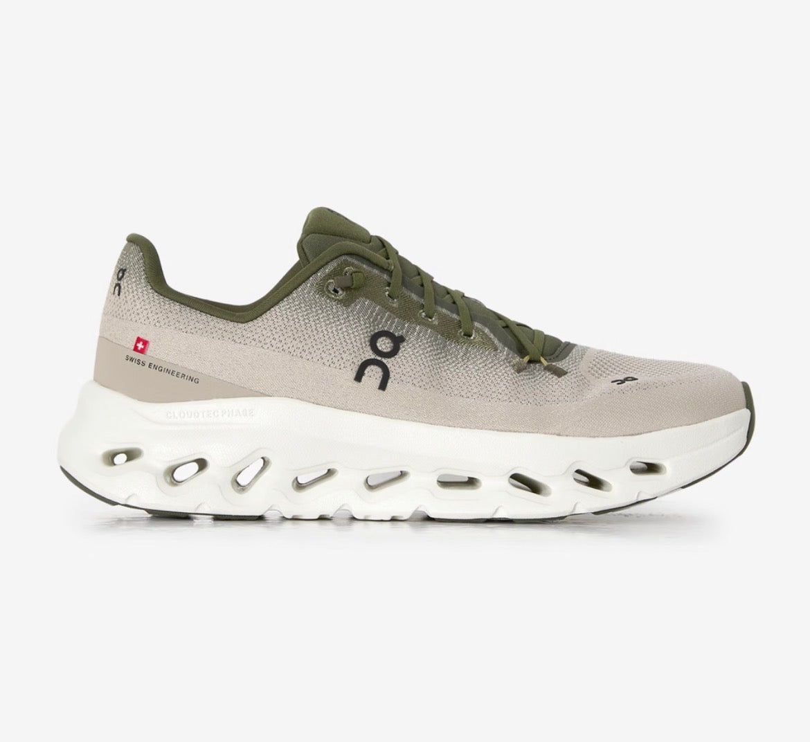 Sneaker running kaki - vue profil